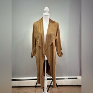 CLEARANCE! Brown Jules & Leopold Faux Suede Open Jacket/Dress Size M Like New